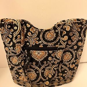 Vera Bradley Purse Black and Brown Paisley Quilted Bag